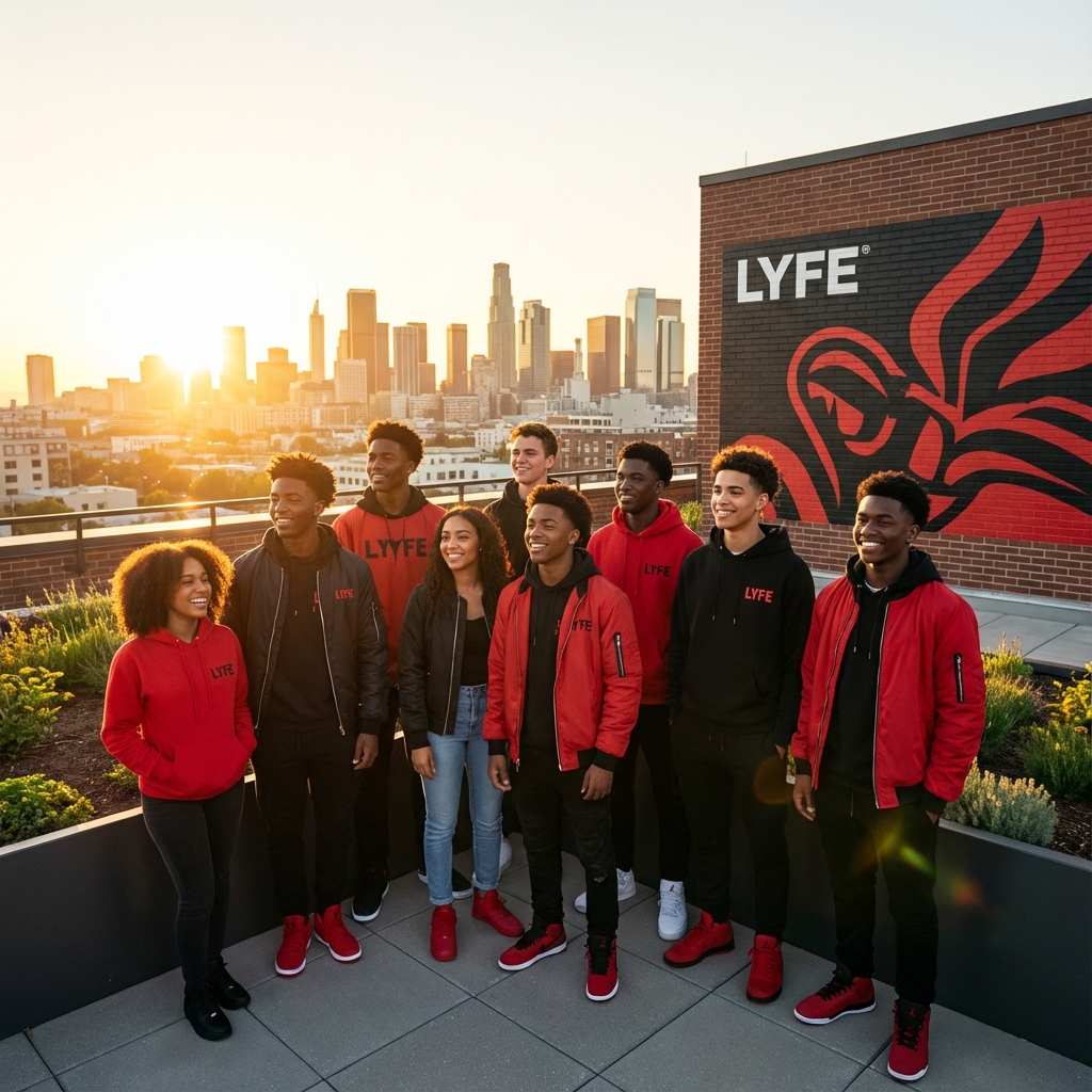 Diverse group of happy youth looking towards the future